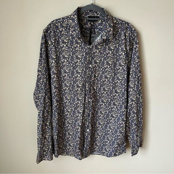 NWT ASOS Floral Print Men’s Button Down Collard Dress Shirt Size XL Long - Picture 2 of 8